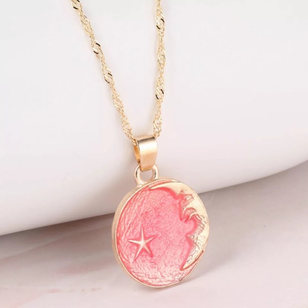 Pink moon pendant